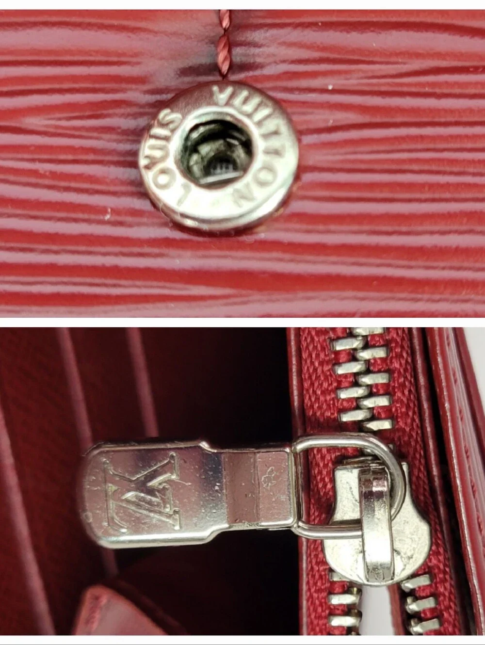 LOUIS VUITTON Red Epi Leather Sarah Wallet